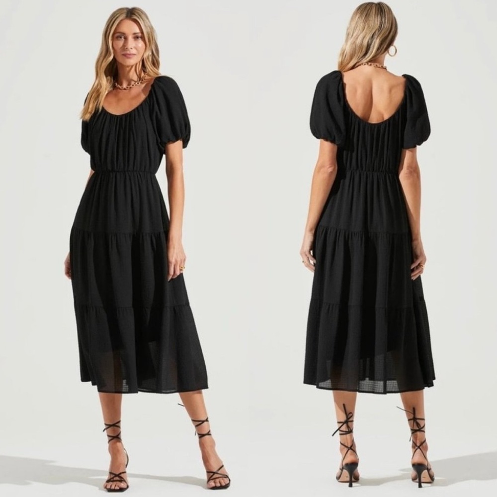 ASTR Smocked Tiered Maxi Dress